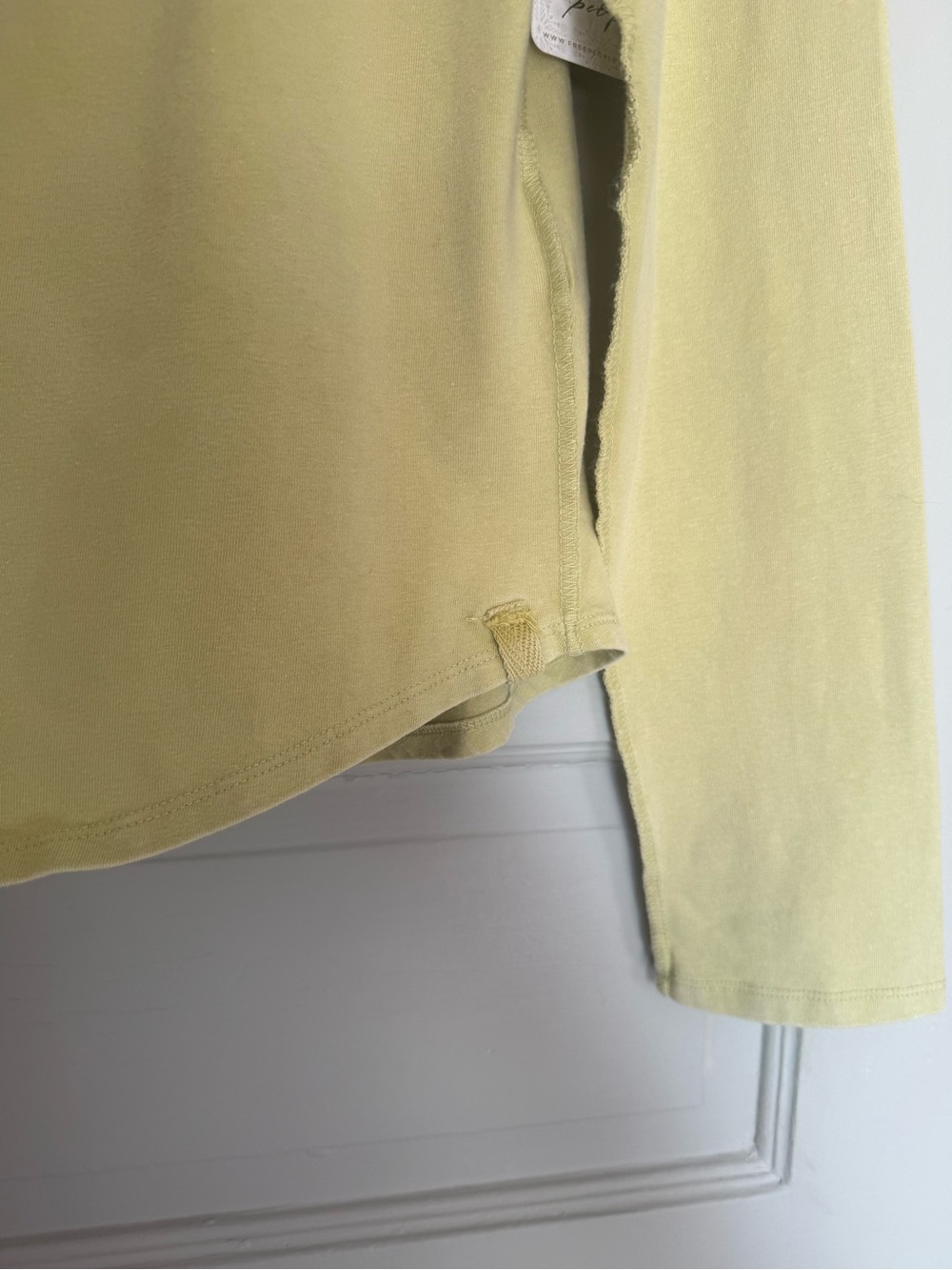 NWT Free People We The Free Moss Green Long Sleeve Can't Let Go Tee size xl - Picture 8 of 11